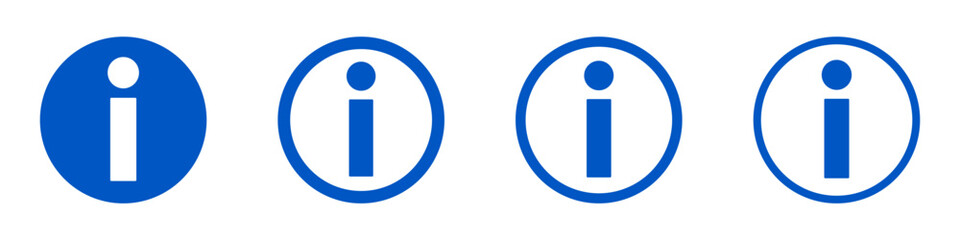 Poster - Blue Information icon set. Guidance. Vector.