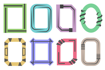 Fototapete - Colorful modern frames design. Flat colorful borders, abstract shapes. Empty space for your image, picture and text.