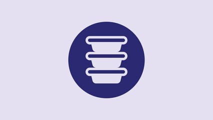 Poster - Blue Bowl icon isolated on purple background. 4K Video motion graphic animation