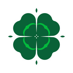 Quatrefoil sign for St. Patrick s Day in flat style for print and design. Vector illustration.