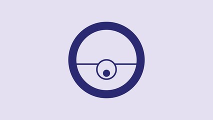 Sticker - Blue Robot vacuum cleaner icon isolated on purple background. Home smart appliance for automatic vacuuming, digital device for house cleaning. 4K Video motion graphic animation