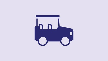 Poster - Blue Safari car icon isolated on purple background. 4K Video motion graphic animation