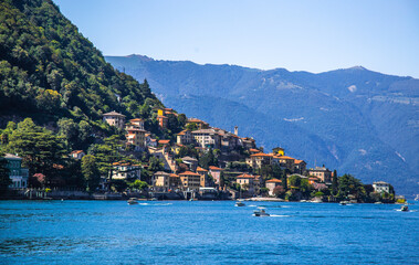 Wall Mural - View of the village Torno Fagetto Laglio Quarzano on the Como Lake, Lombardy, Italy