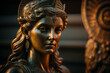 Bronze statue of an ancient Greek goddess, AI generated art