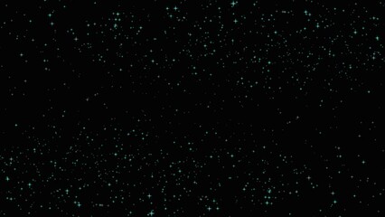 Poster - falling blue star on black.  Blue glowing particles flying in whirlwind. Sky blue bokeh particle isolated on black background. 