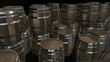 Wine Barrel Background 3d render