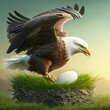 eagle with egg illustration 