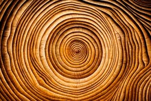 Wood Larch Texture Of Cut Tree Trunk, Close-up. Wooden Pattern