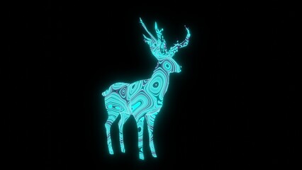 Wall Mural - illustration graphic of beautiful texture or pattern formation on the deer body shape, isolated on b