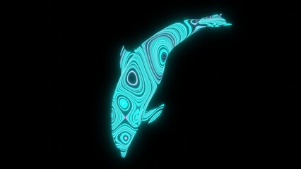 Wall Mural - illustration graphic of beautiful texture or pattern formation on the dolphin body shape, isolated o
