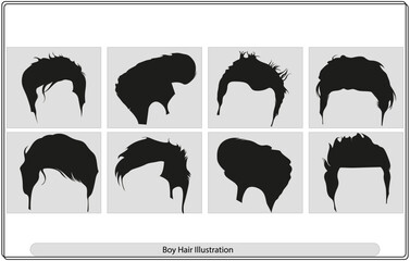 Wall Mural - man Hair Style Boy Silhouette vector Art
