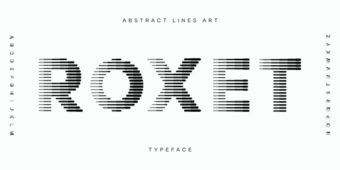 Aufkleber - Alphabet Fonts with Abstract Line Pattern Isolated On White Background
