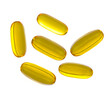 Close up of food supplement oil filled capsules suitable for: fish oil, omega ,evening primrose, borage oil, flax seeds oil, vitamin on transparent png