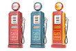 © Maksym Yemelyanov - Retro gas fuel pump station isolated on white.