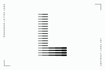 Poster - letter l logo with abstract line pattern