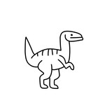Fototapeta Dinusie - Dinosaur Line Icon