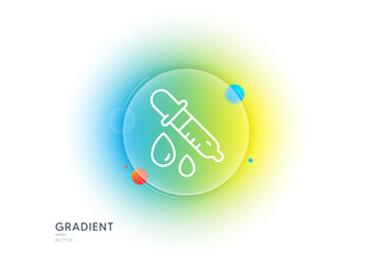 Poster - chemistry pipette line icon. gradient blur button with glassmorphism. laboratory sign. analysis lab 