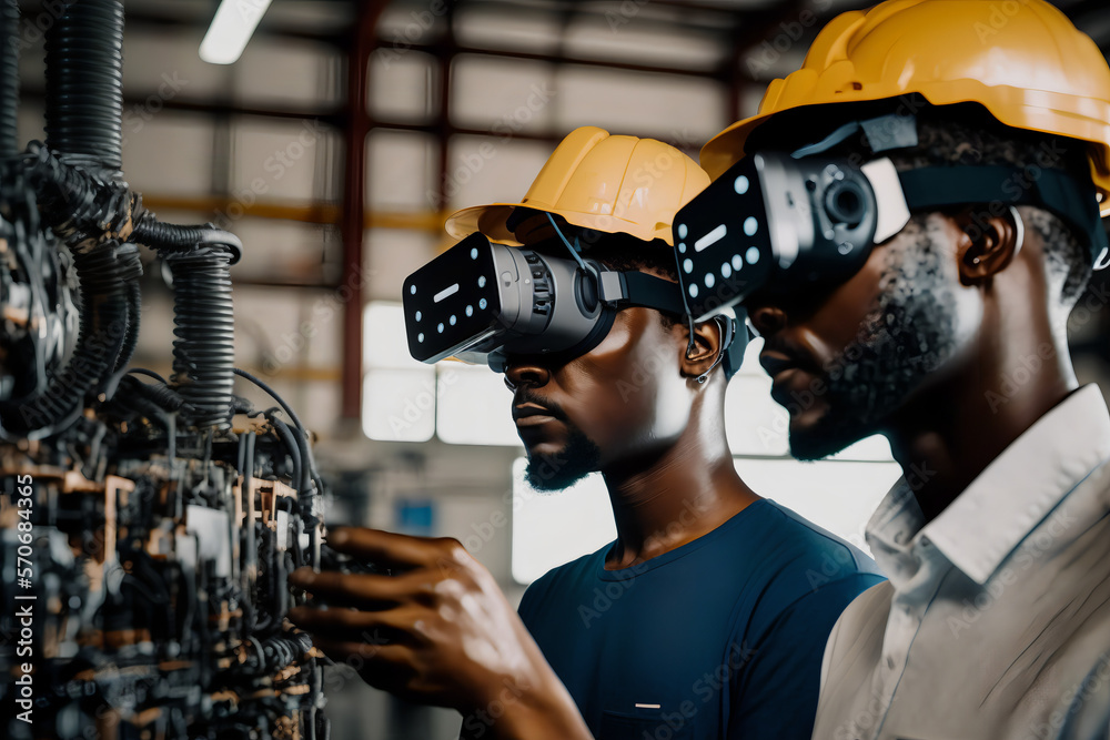 Factory Camera Augmented Reality A bustling industrial factory where technology and innovation reign ...
