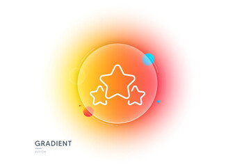 Poster - stars line icon. gradient blur button with glassmorphism. best ranking sign. rating symbol. transpar