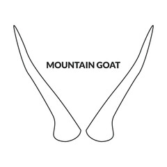 Wall Mural - Horn mountain goat vector icon.Outline vector icon isolated on white background horn mountain goat.