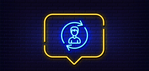 Aufkleber - neon light speech bubble. human resources line icon. user profile sign. male person silhouette symbo