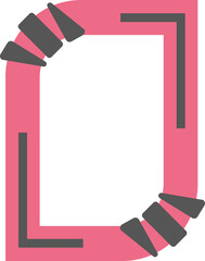 Fototapete - Colorful modern frame design. Flat colorful border, abstract shape. Empty space for your image, picture and text. PNG with transparent background