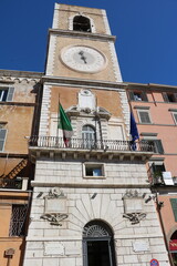 Wall Mural - Clock Tower of Palazzo del Governo in Ancona at Adriatic Coast, Italy