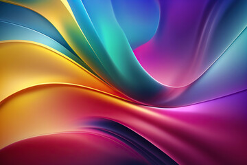 Wall Mural - Abstract colorful wave background for design created with generative AI technology