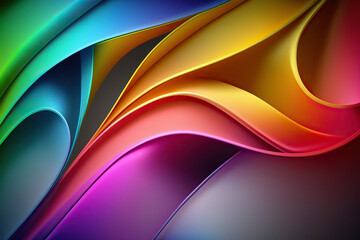 Wall Mural - Abstract colorful wave background for design created with generative AI technology