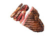 Barbecue dry aged wagyu entrecote rib eye beef steak. Isolated, transparent background