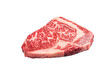 Japanese wagyu rib eye beef meat steak. Isolated, transparent background