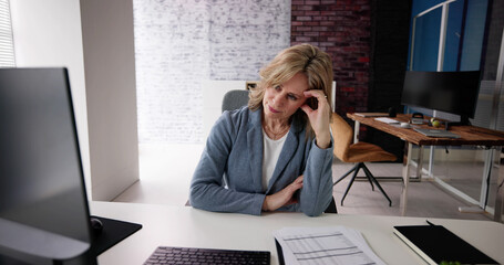 Poster - Stressed Sick Employee Woman