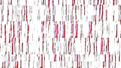 Fototapete - Glitch distorted texture background. Modern effect of damaged screen made of blocks. For game screens, web-sites, designs, banners and business. 3d rendering.