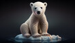 Klimawandel - Baby Eisbär auf Scholle, Generative AI