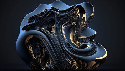 Wall Mural - Abstract liquid rhodium 3D Business Technology Aurora Silk Background created with generative ai technology