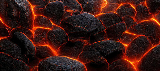 Wall Mural - hot lava stone background with Generative AI Technology
