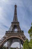 Fototapeta Paryż - Eiffel Tower is tallest structure in Paris and most visited monument in the world. Paris. France.