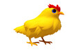 Cartoon chicken, isolated on transparent background. 3d render illustration. Generative AI.