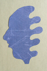 figural shape in profile with abstract edges