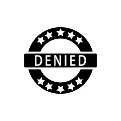 Sticker - Denied stamp icon vector logo design template