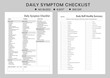 Daily monthly Symptom Tracker checklist Printable, Symptoms Journal, Medical Tracker logbook
