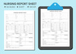 © arman - Nursing report sheet, Nursing report logbook, Patient daily health report tracker, medication journal template, patient hospitalization info tracker interior.