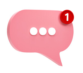 Poster - 3D rendering. Chat bubble icon isolated on transparent background