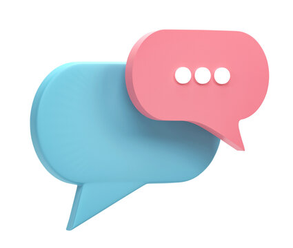 3D rendering. Chat bubble icon isolated on transparent background