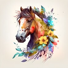 Horse With A Flower