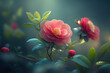 Camellia Flowers, Illustation, Generative AI
