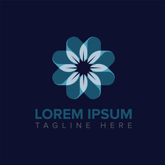  A Modern Geometric Flower Logo Design , Blooming Beauty 