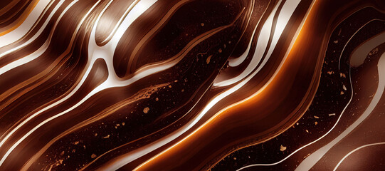 Wall Mural - brown color marble wave texture background with Generative AI Technology