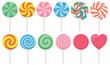 © brovkoserhii - Set of colorful lollipop sweet candies. Vector illustration.