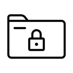 file folder icon with padlock security to maintain privacy for data storage location in a computer m